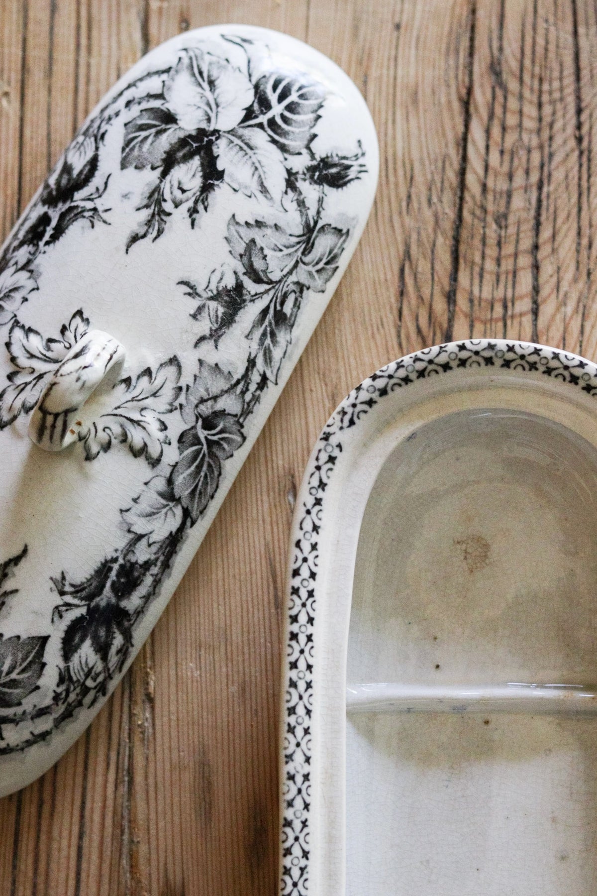 Antique English Transferware Razor Dish