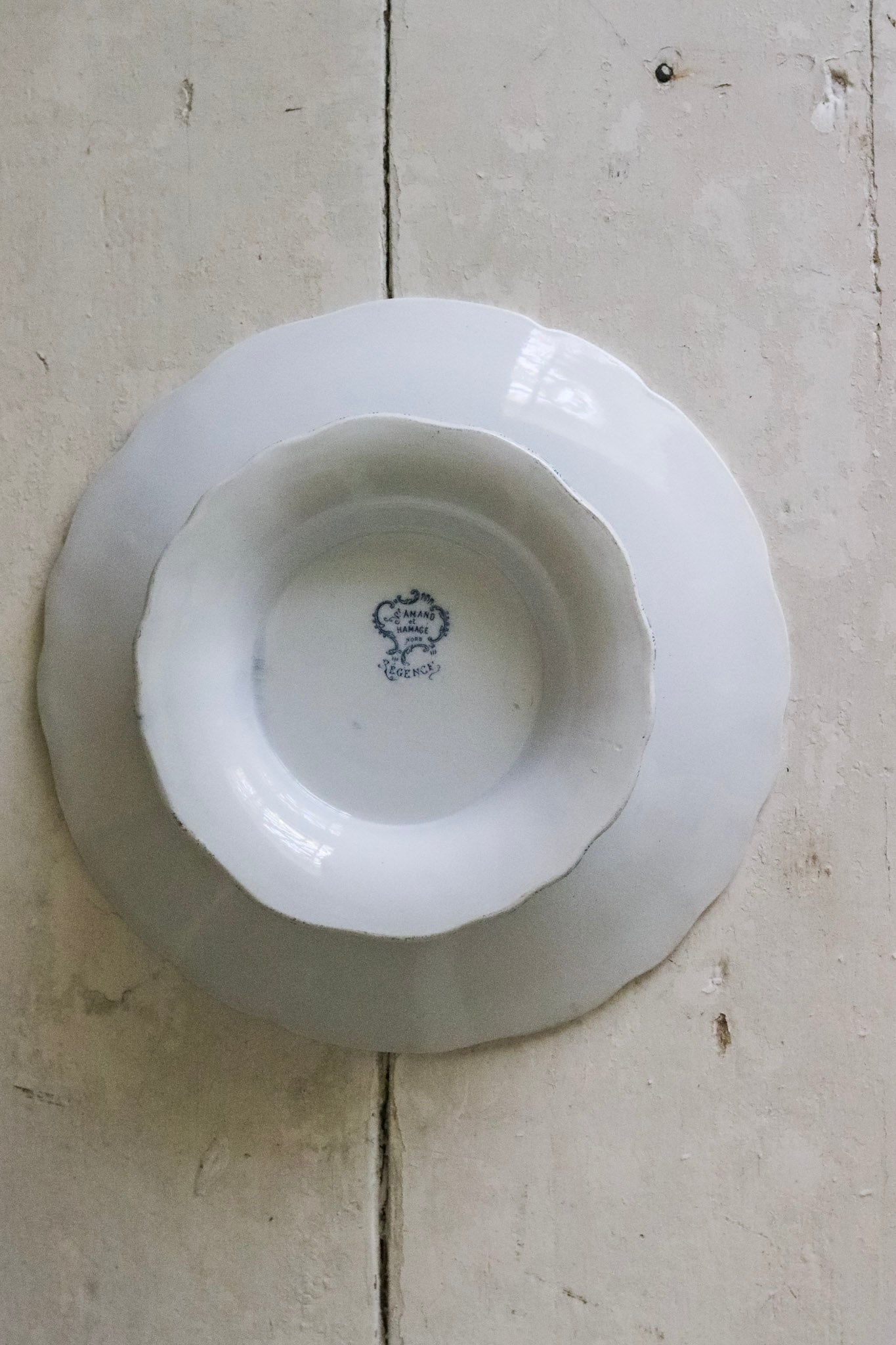 Antique Transferware Footed Dish