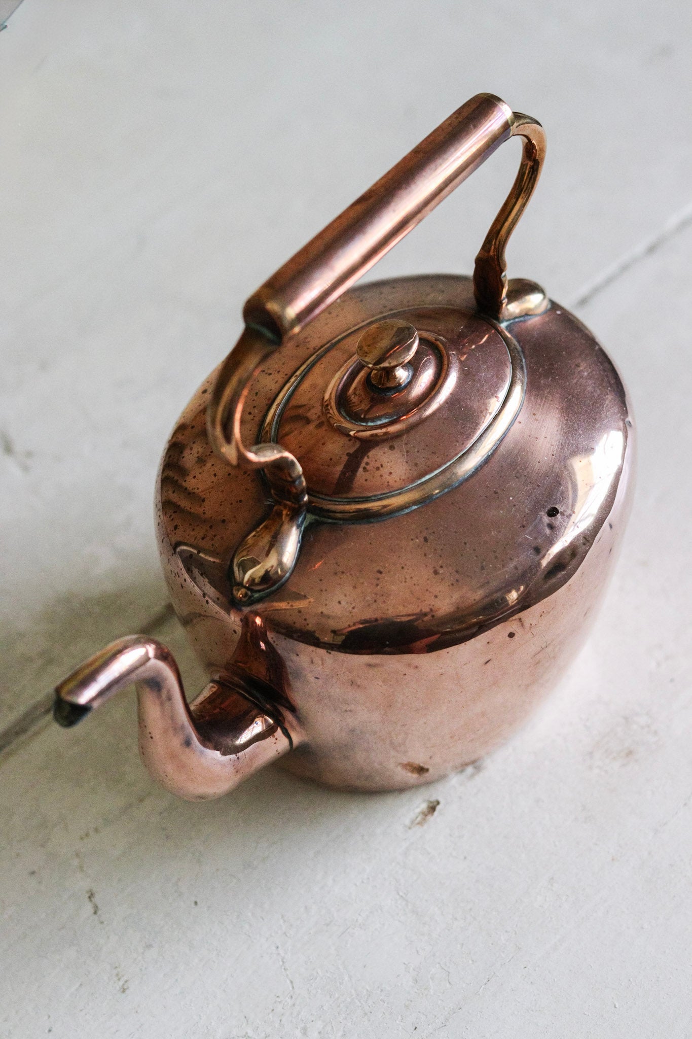 Petite Antique English Copper Kettle
