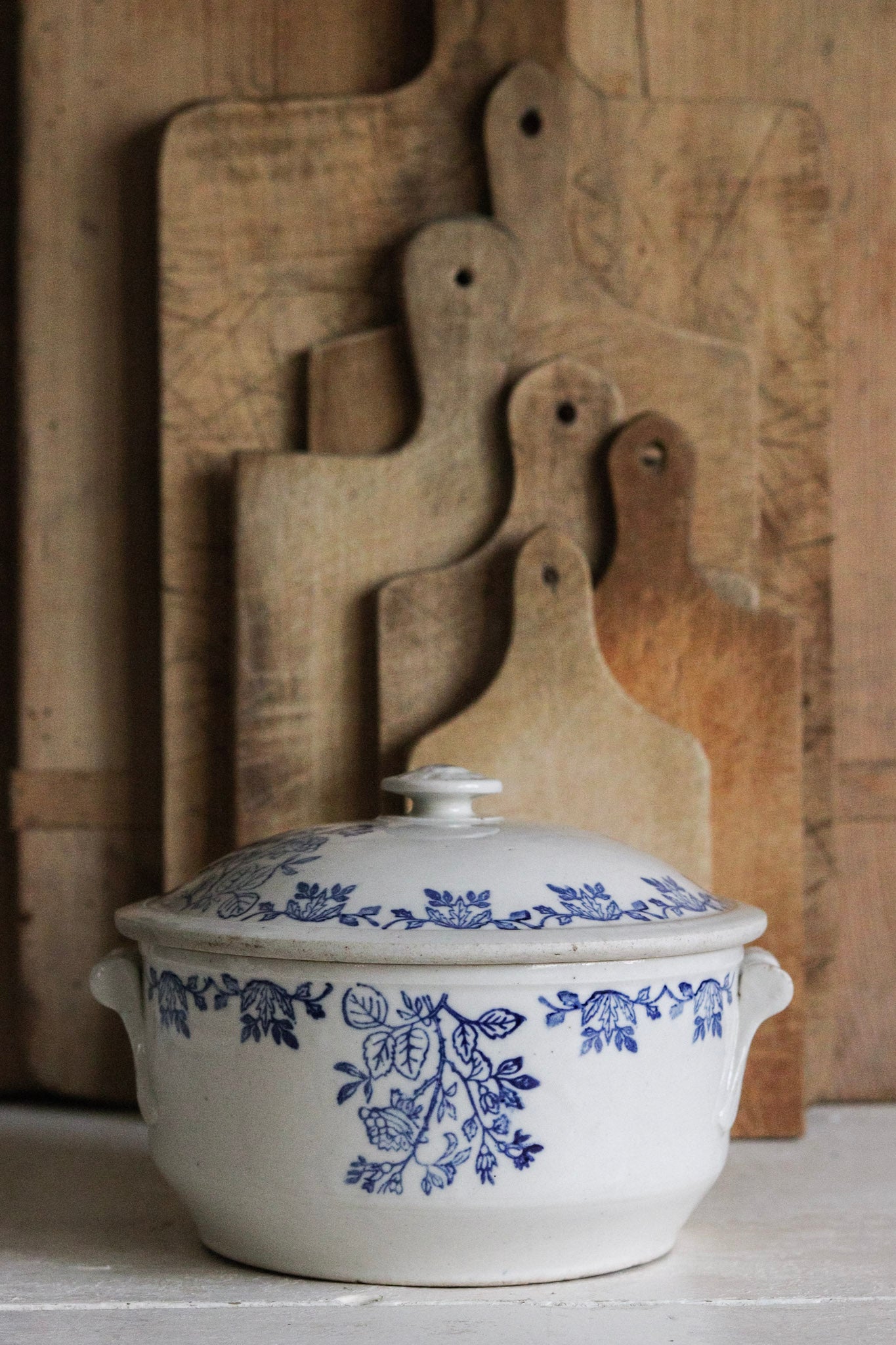 Vintage French Saint Uze Tureen with Flowers