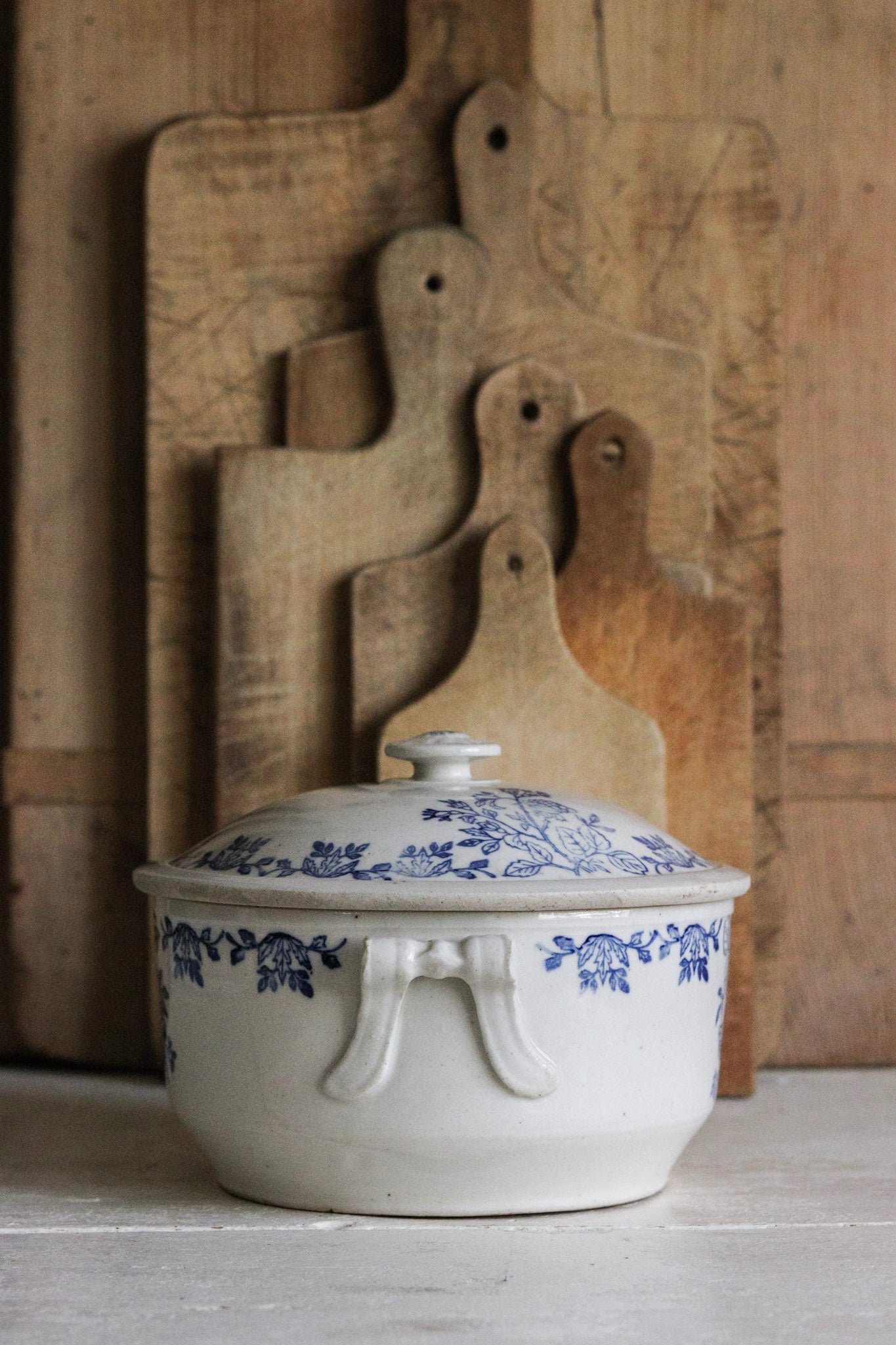 Vintage French Saint Uze Tureen with Flowers