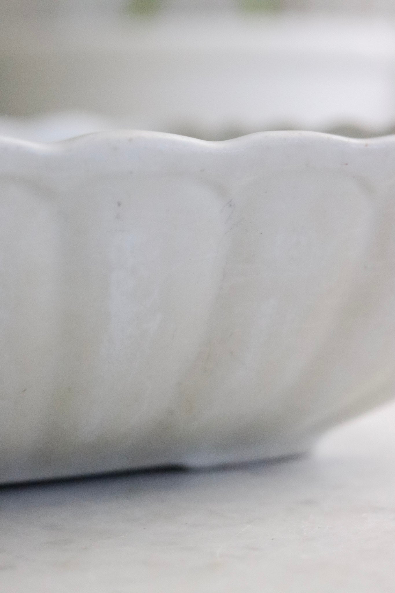 Large Antique Ironstone Ladyfinger Bowl