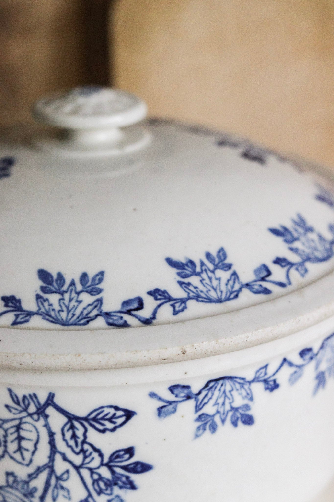 Vintage French Saint Uze Tureen with Flowers