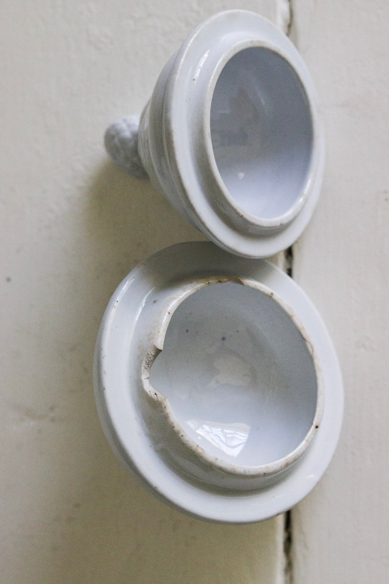 Pair of Ironstone Sugar Pot Lids