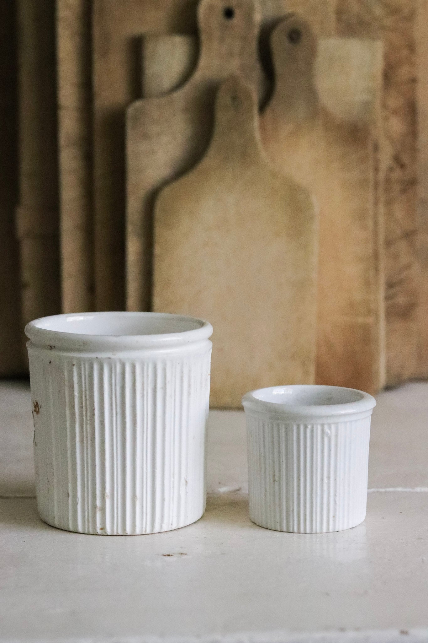 Antique English Maling Pots - Set of Two