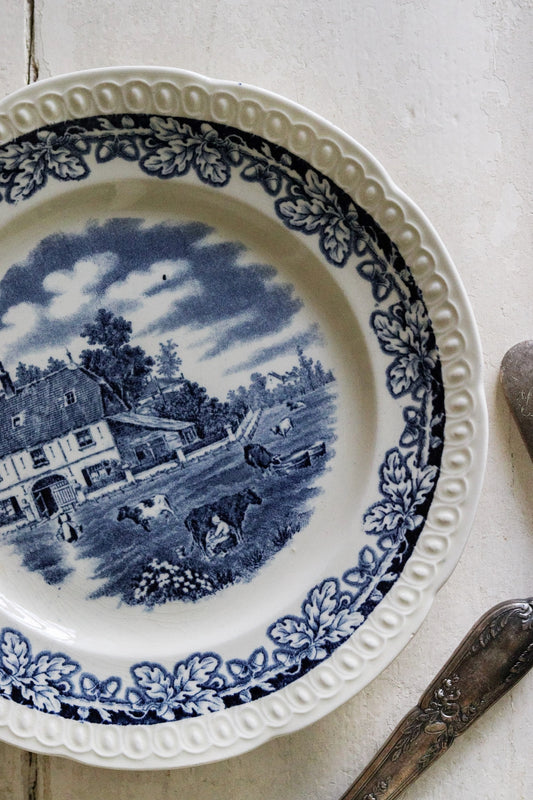 Vintage Dutch Transferware Plate - Dutch Farm No.3