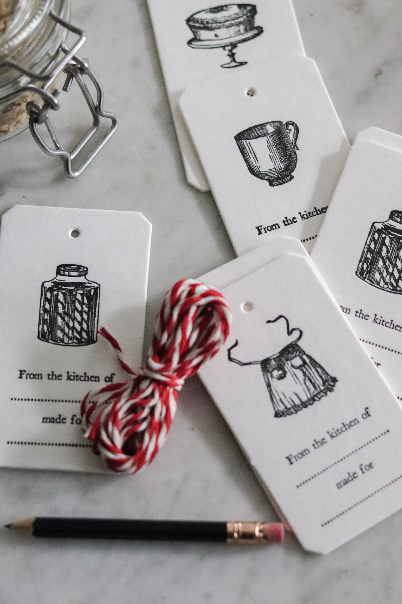 Letterpress Kitchen Tag Set