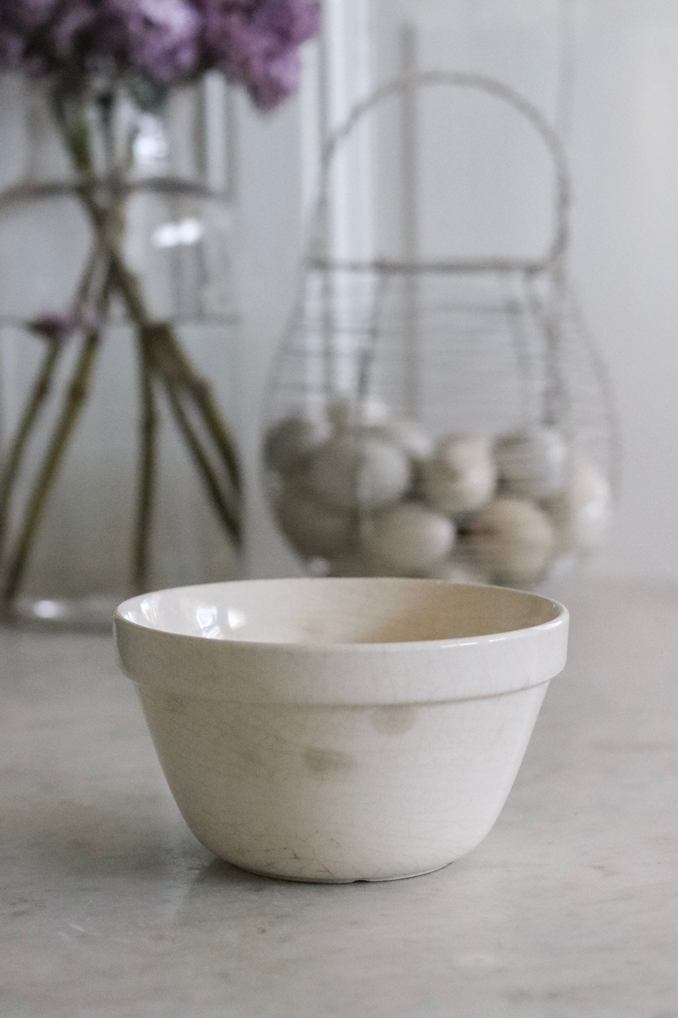 Stained Vintage English Pudding Bowl