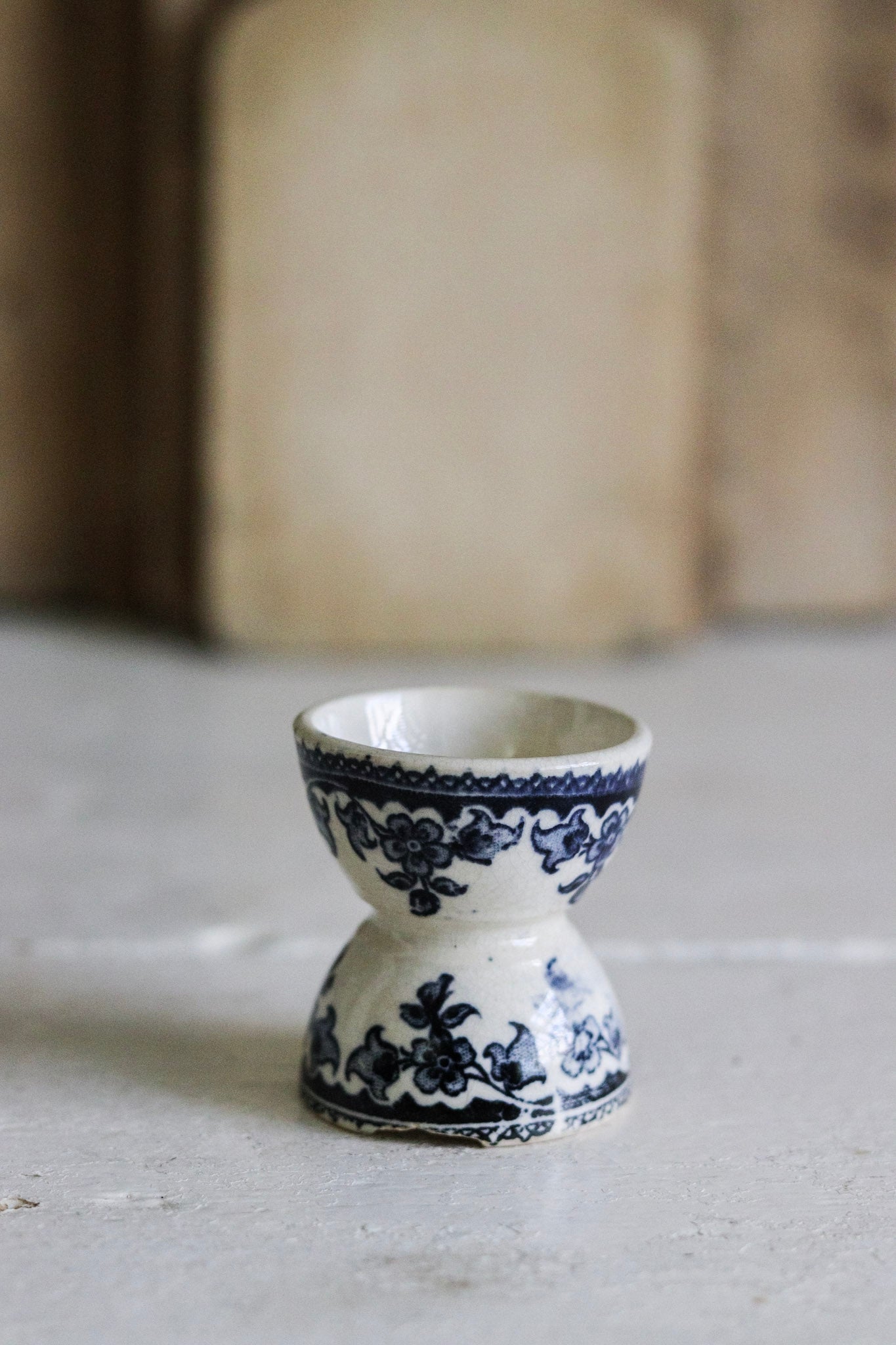 Antique French Transferware Egg Cup