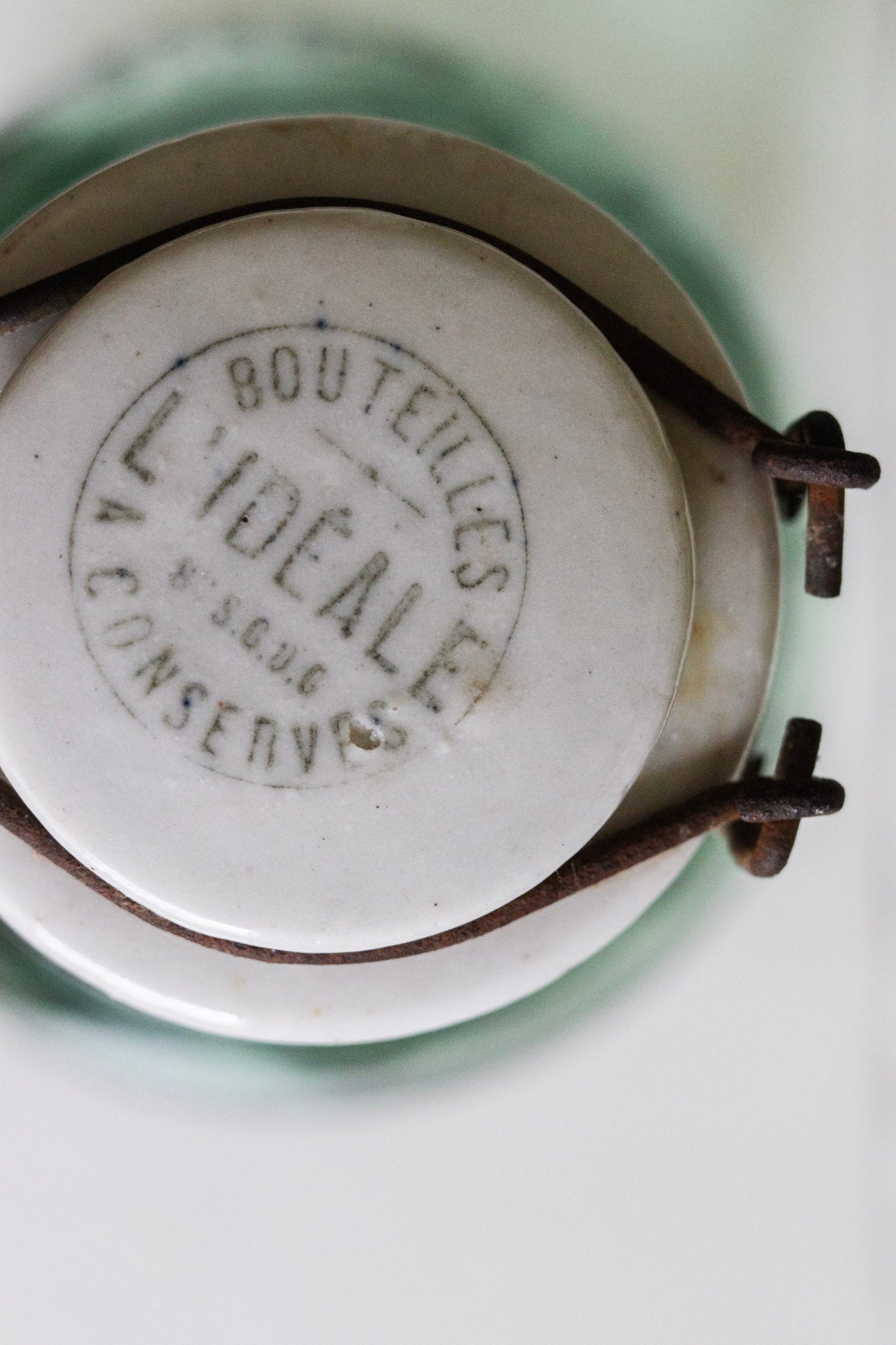 Extra Large Vintage French Canning Jar with Porcelain Top