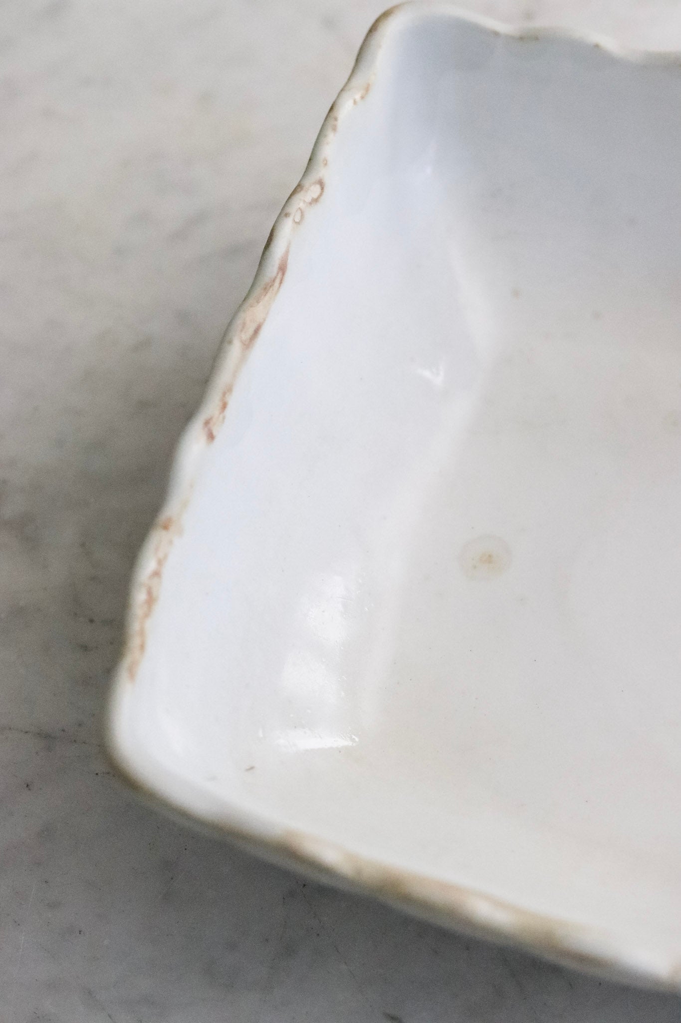 Antique Ironstone Ladyfinger Bowl
