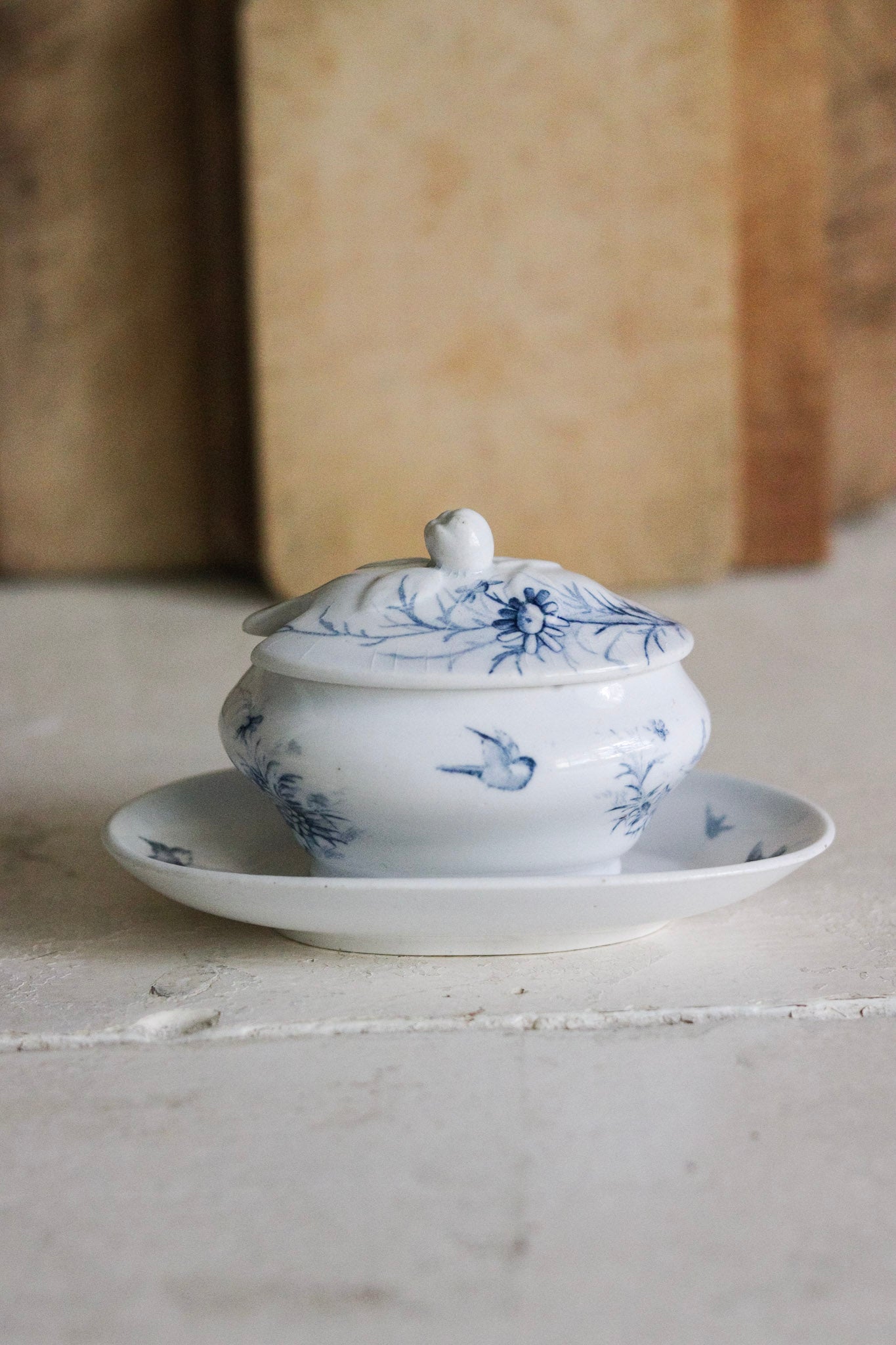 Antique French Dînette Set Transferware Saucier No. 1