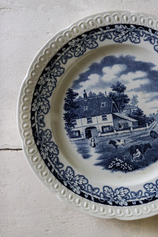Vintage Dutch Transferware Plate - Dutch Farm No.2