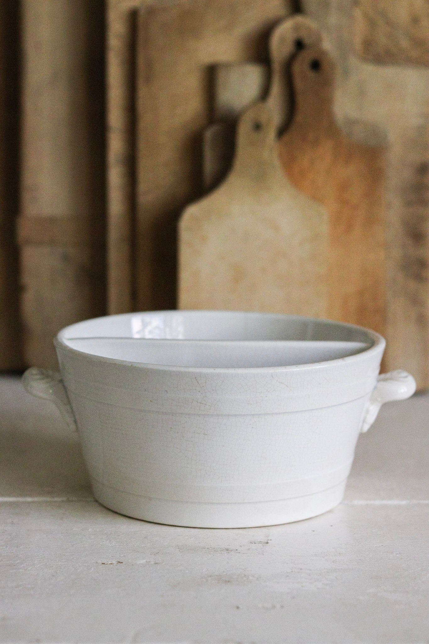 Antique French Ironstone Divided Basin