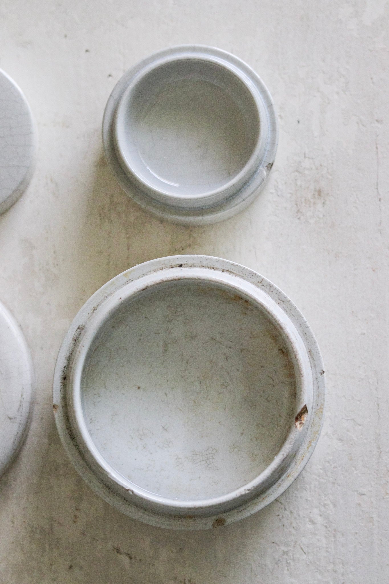 Antique English Lidded Pots - Set of Two