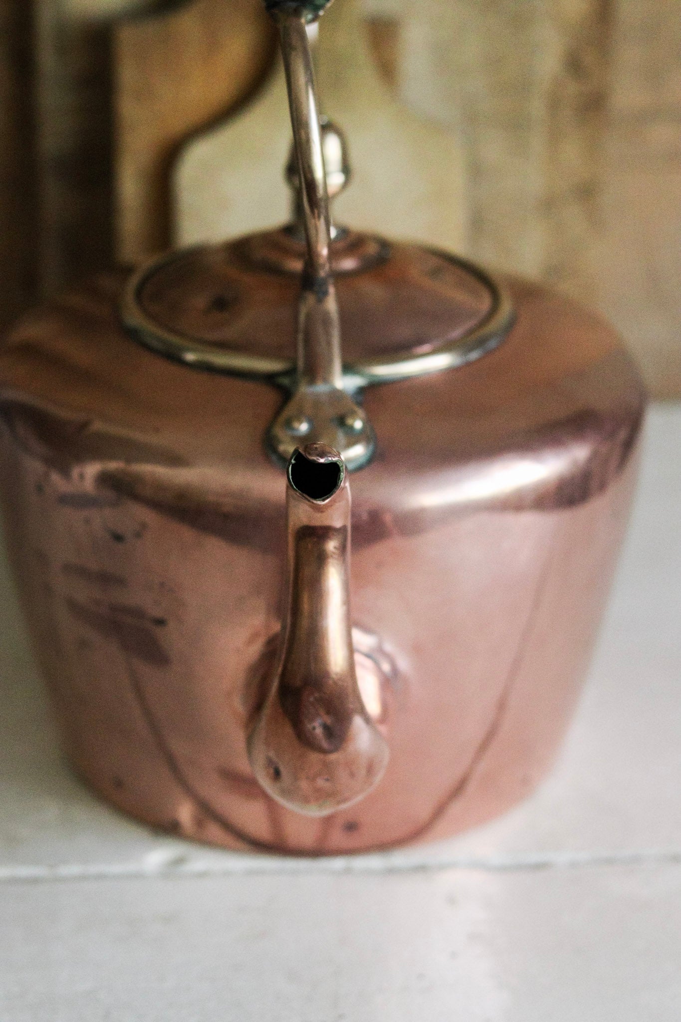 Large Antique English Copper Kettle
