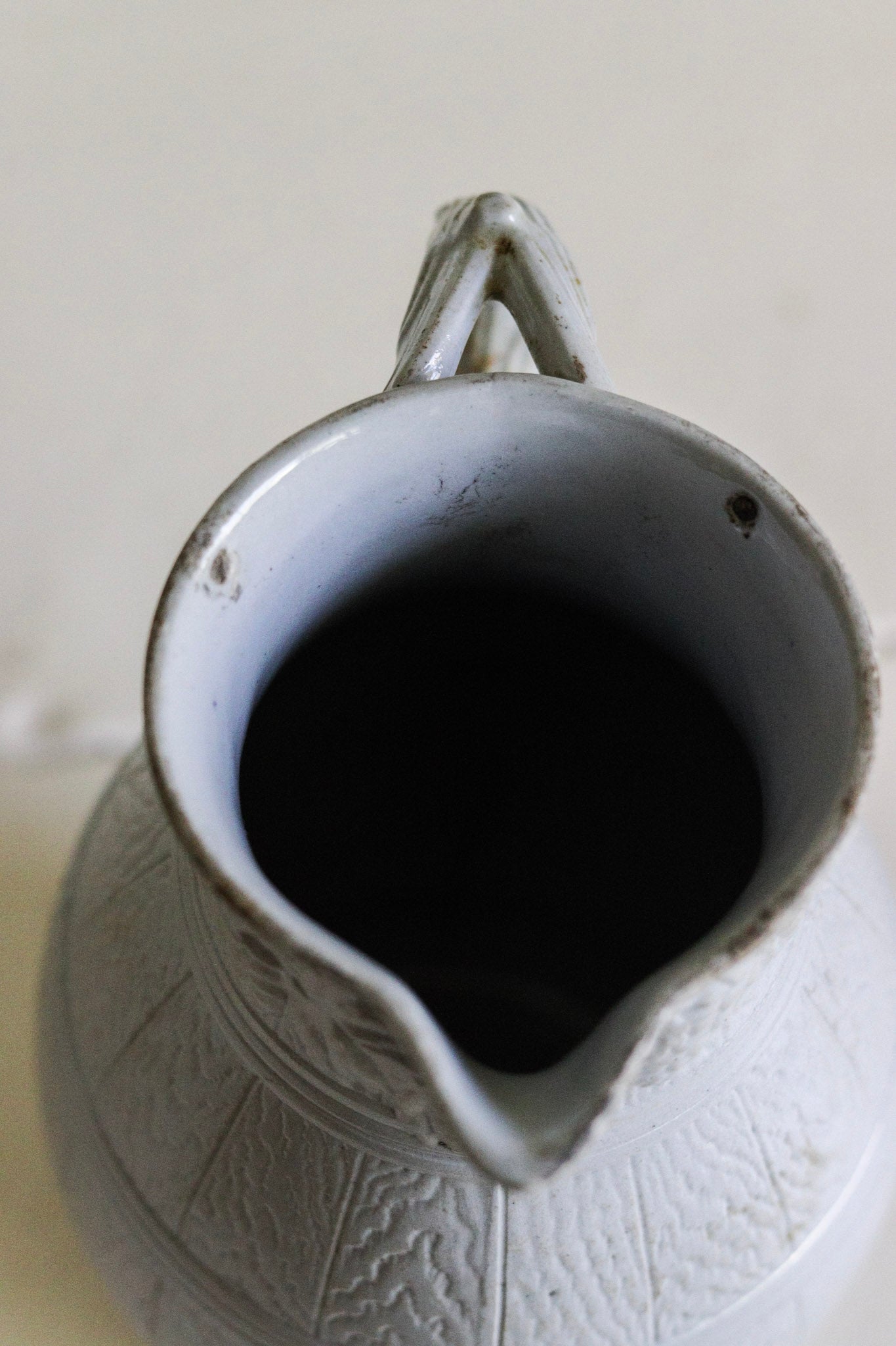 Antique English Pitcher with Staple Repairs