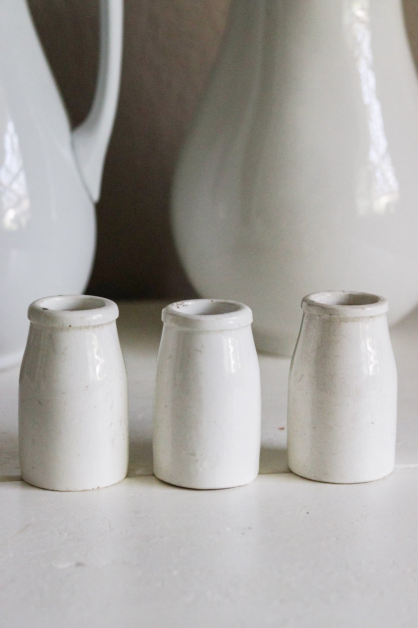 Antique English Churn Pots - Set of Three