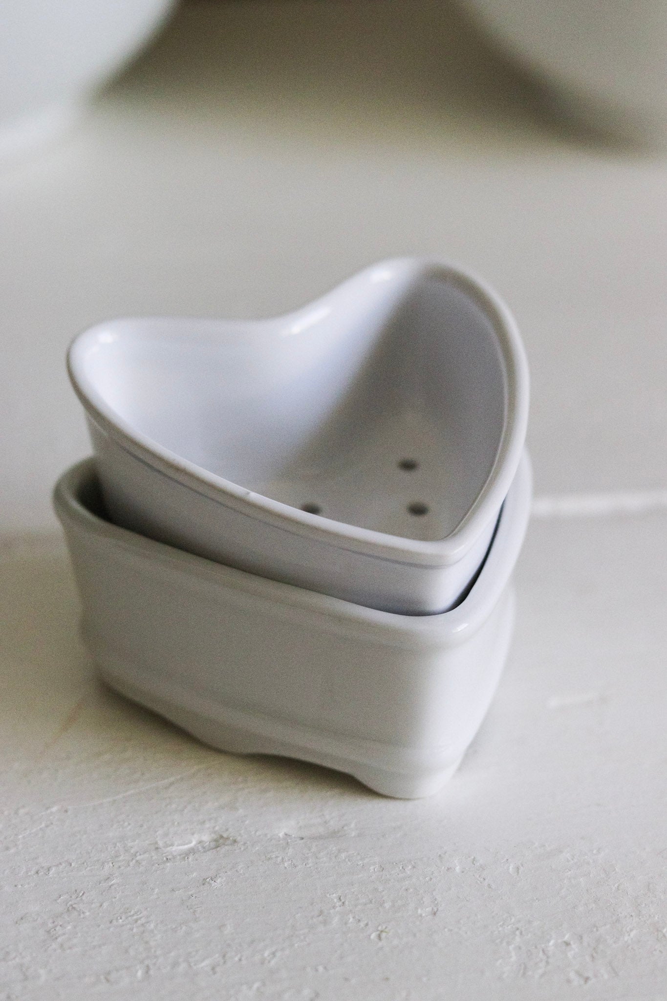 Vintage French Heart Shaped Cheese Molds  - Set of Two