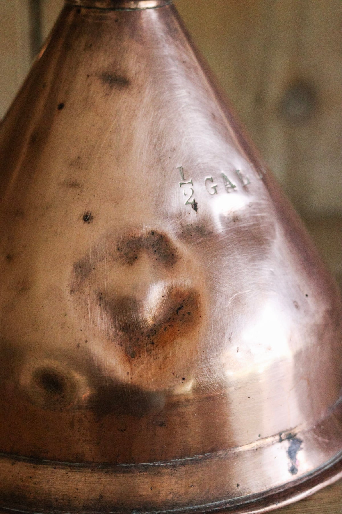 Antique English Copper Half Gallon Measuring Jug