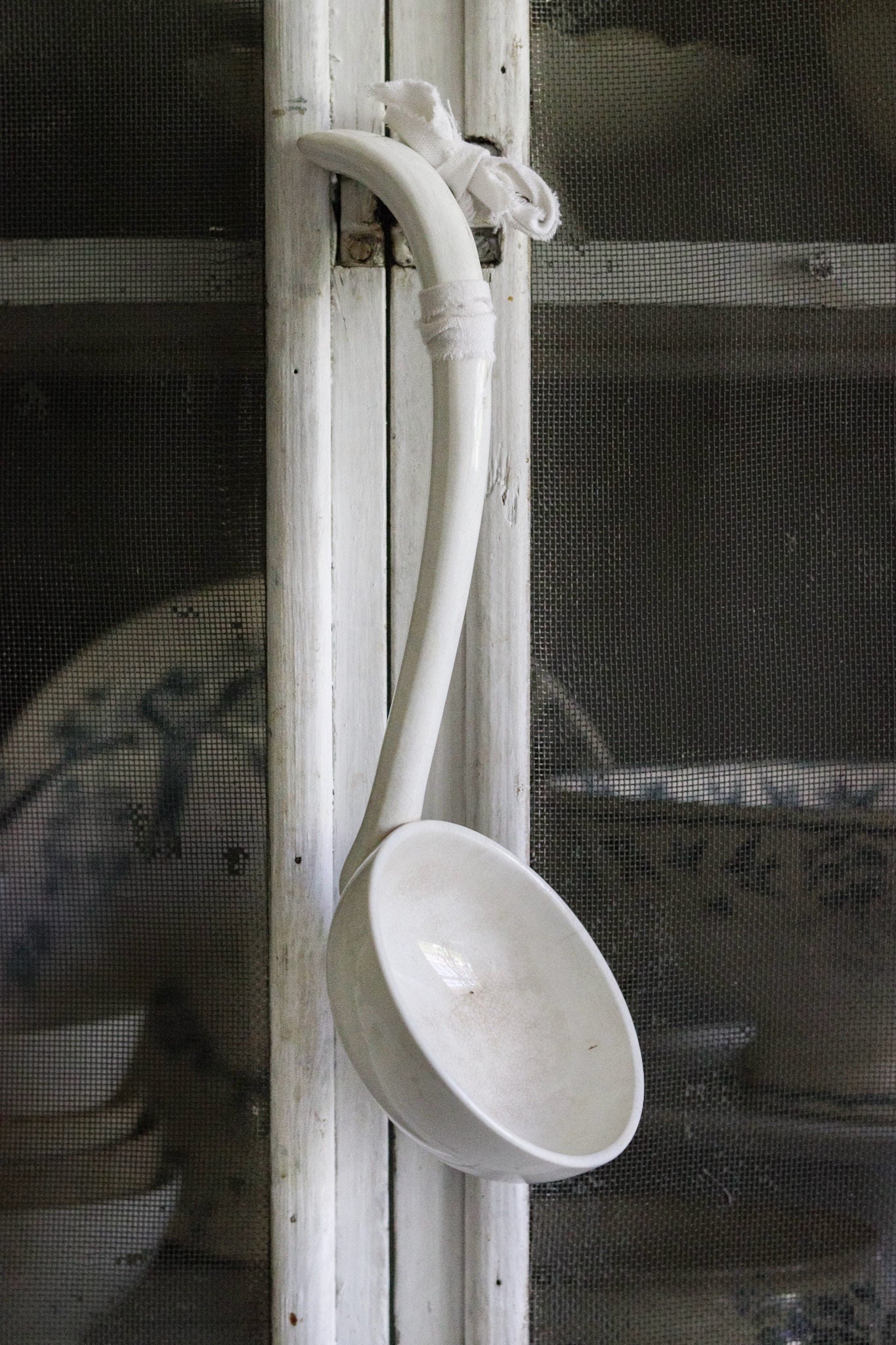 Beautiful Stained Dutch Ironstone Ladle