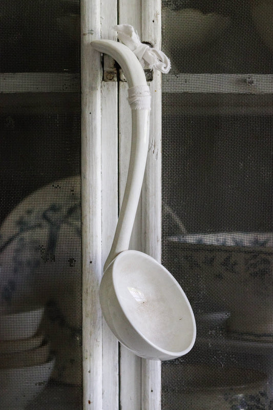 Beautiful Stained Dutch Ironstone Ladle