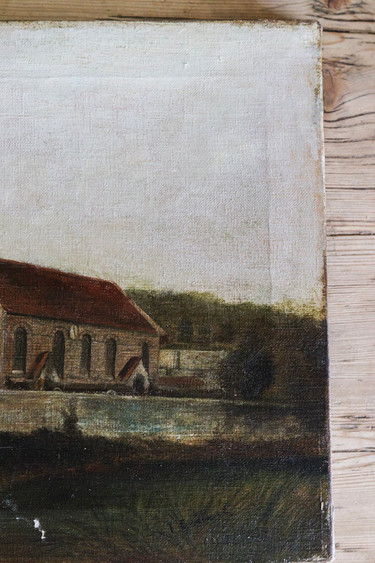 English Church Oil Painting