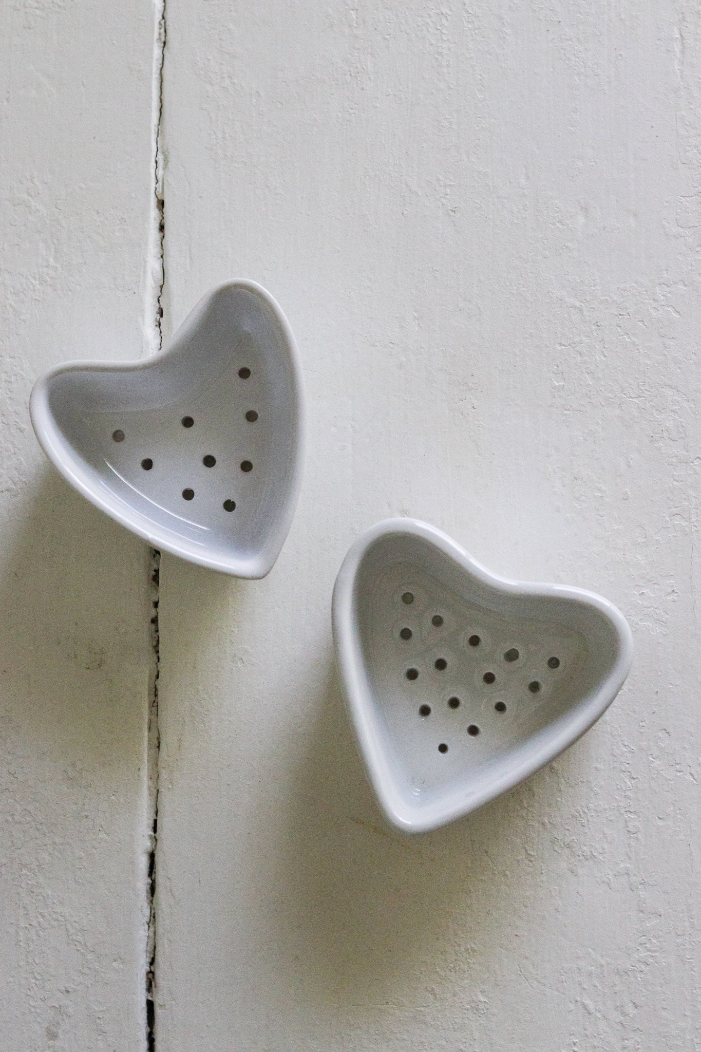Vintage French Heart Shaped Cheese Molds  - Set of Two