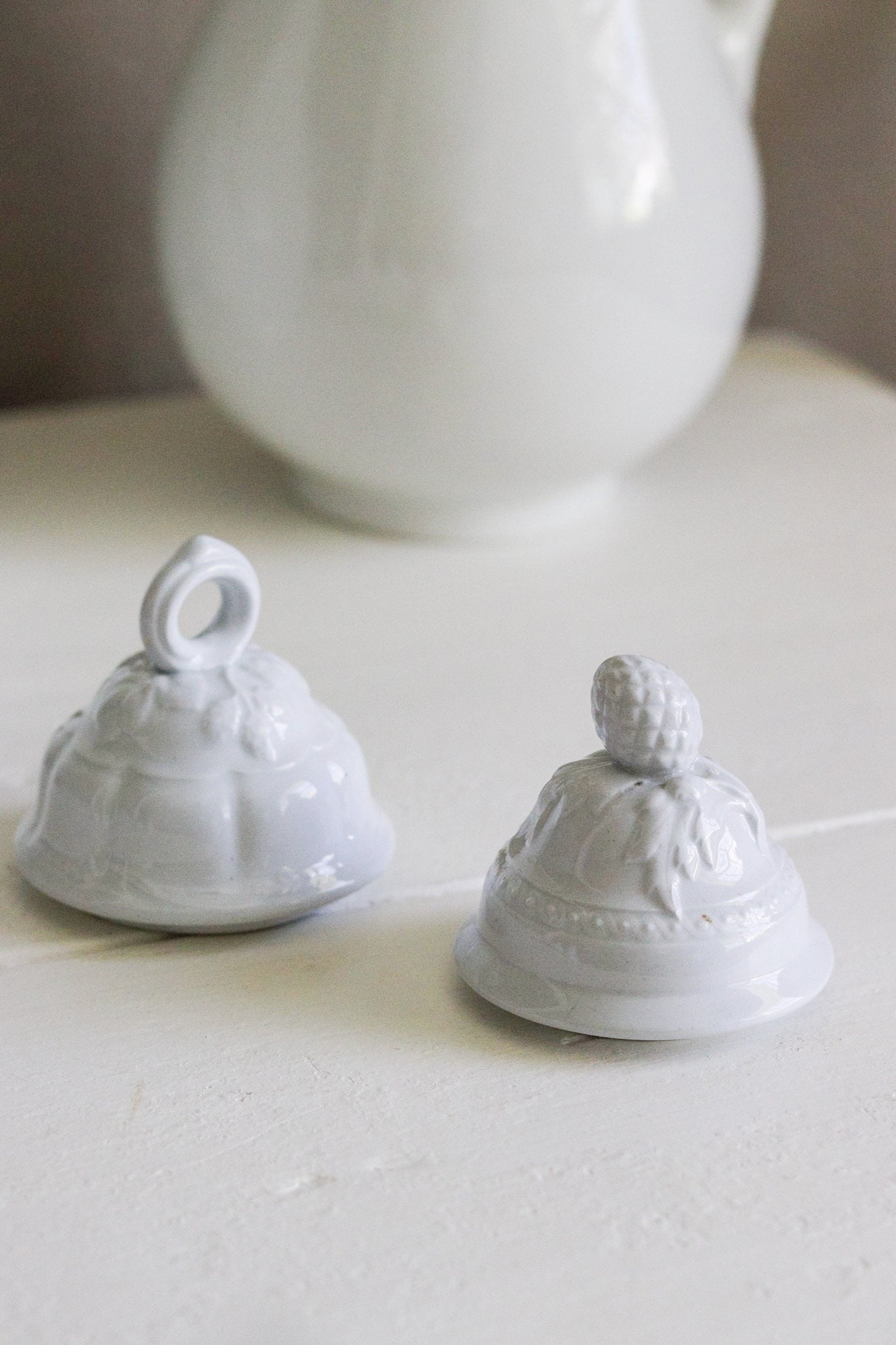 Pair of Ironstone Sugar Pot Lids