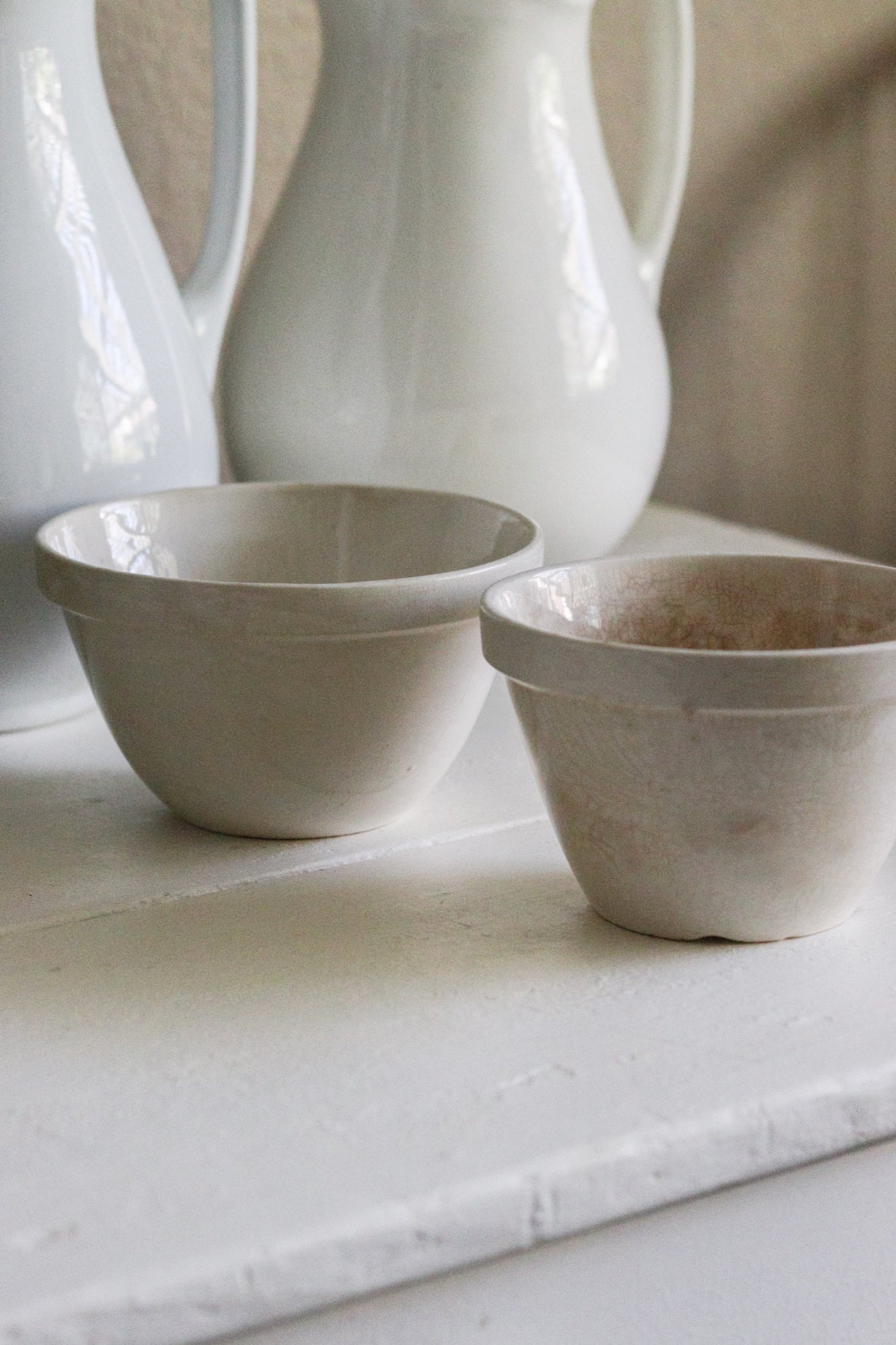 Pair of Vintage English Pudding Bowls