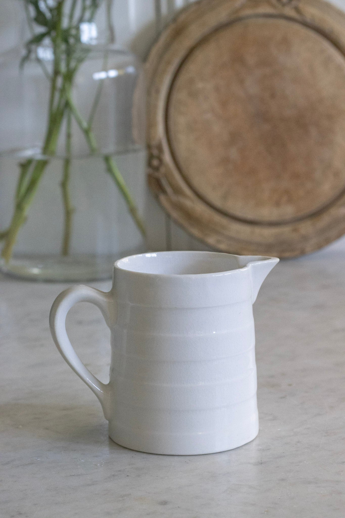 Vintage Banded French Ironstone Pitcher