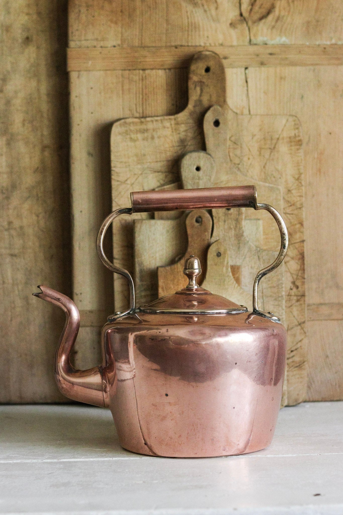 Large Antique English Copper Kettle