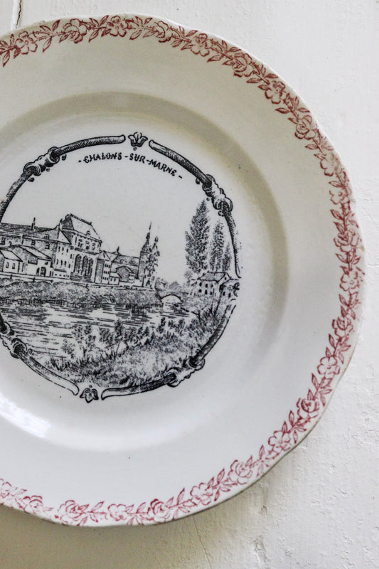 Antique French Transferware Plate  - Châlons-Sur-Marne