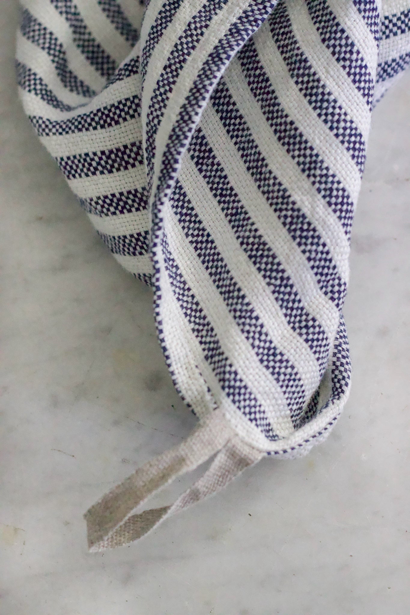 Linen Chambray Hand Towel - Blue Stripe