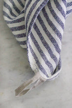 Load image into Gallery viewer, Linen Chambray Hand Towel - Blue Stripe
