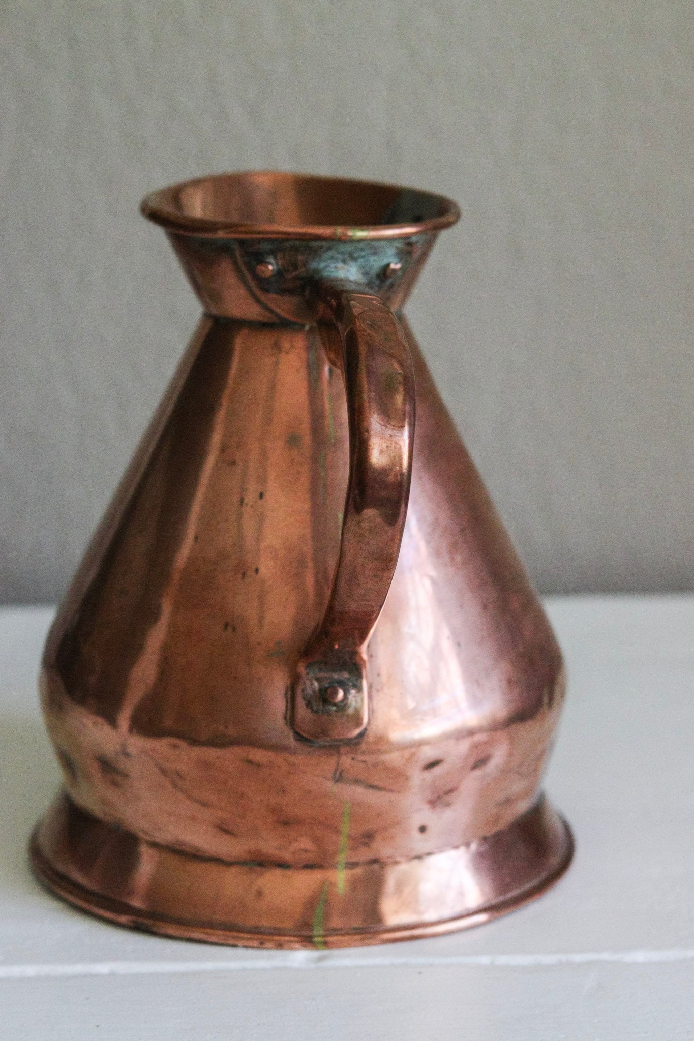 Antique English Copper Half Gallon Measuring Jug