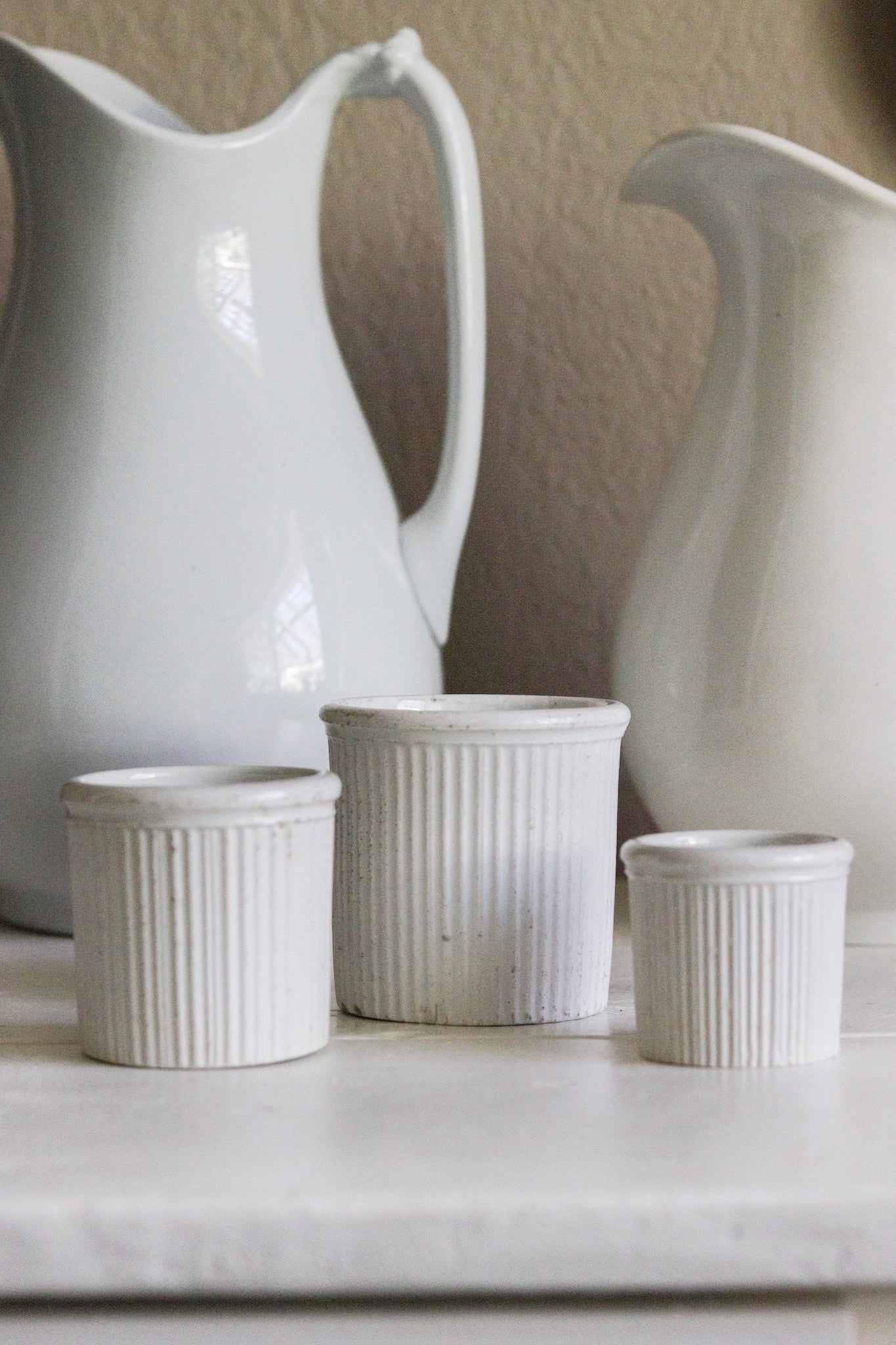 Antique English Maling Pots - Set of Three