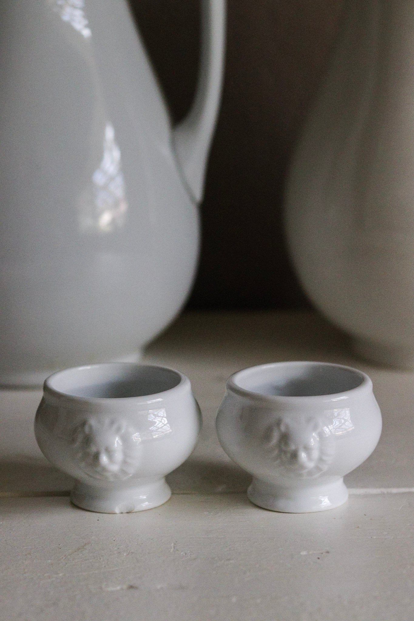 Pair of Petite Vintage French Lion Bowls  - See Description