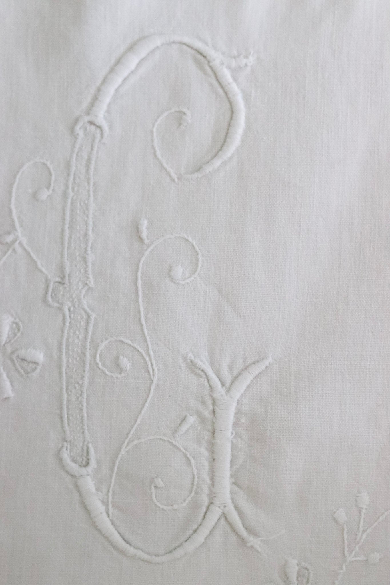 Beautiful French Monogrammed Wedding Sheet