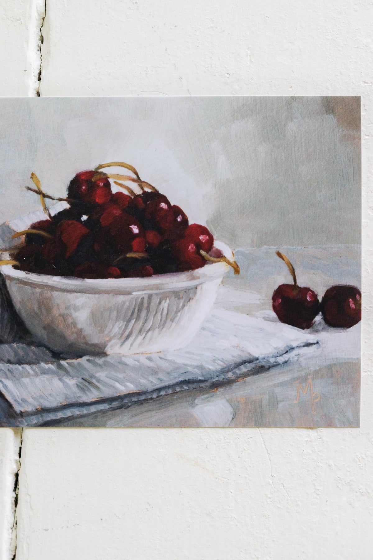 Cherries And Striped Towel Print