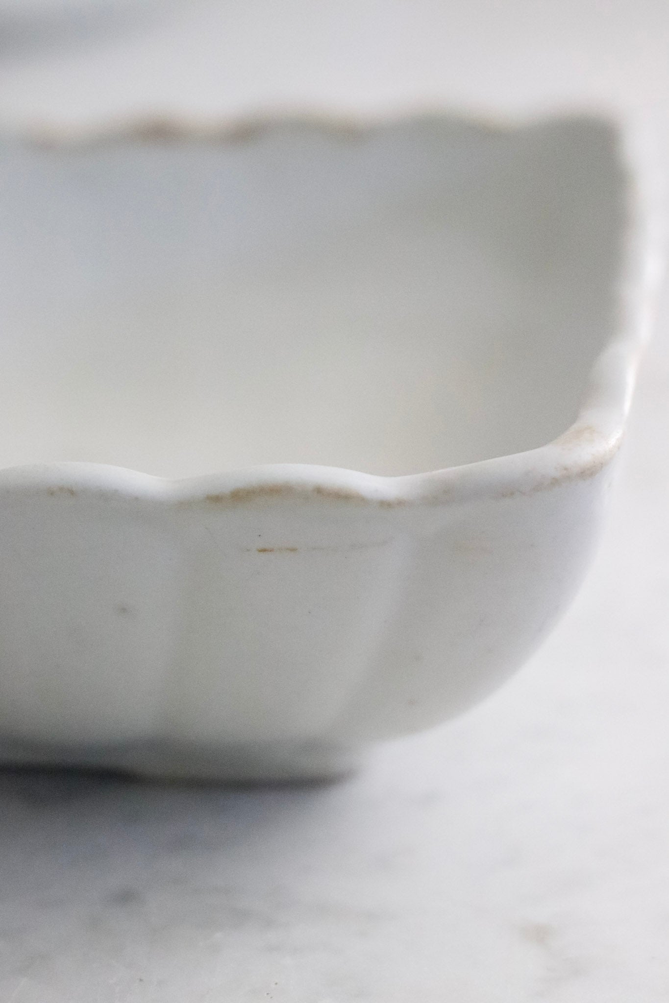 Antique Ironstone Ladyfinger Bowl