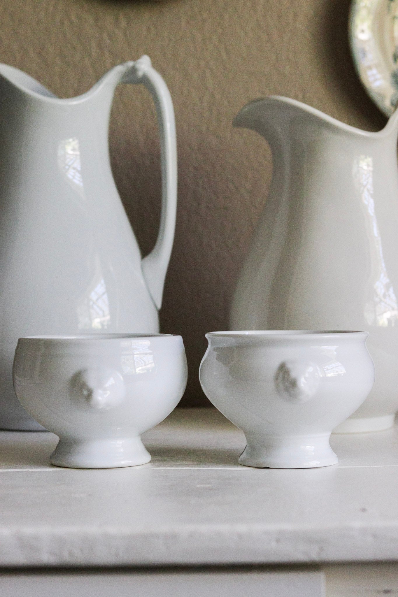 Pair of Vintage French Lion Bowls