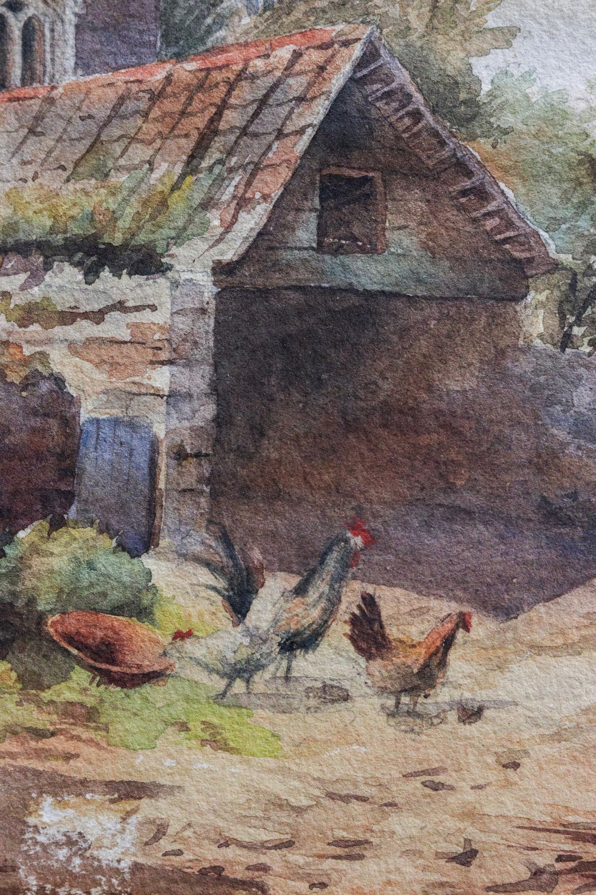 Bishop's Palace Watercolor Painting Dated 1889