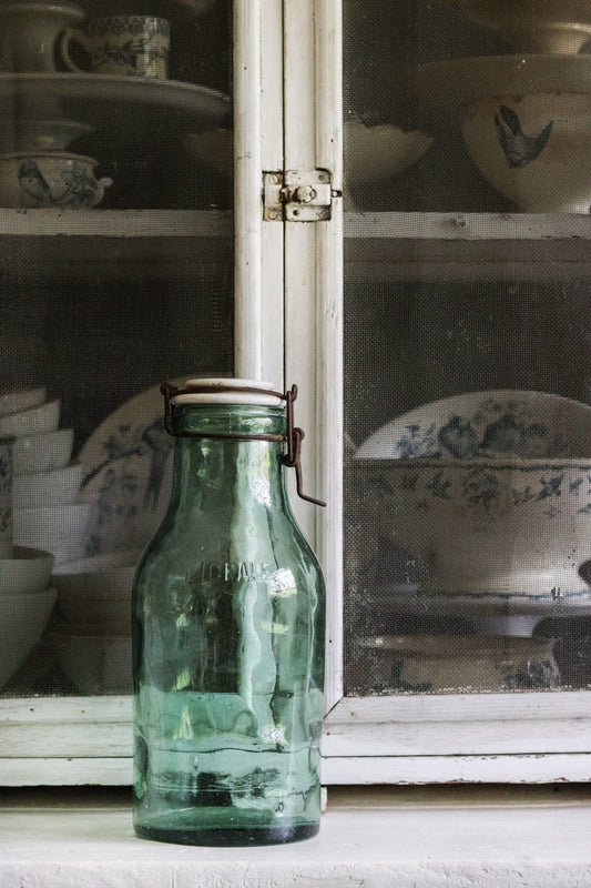 Extra Large Vintage French Canning Jar with Porcelain Top