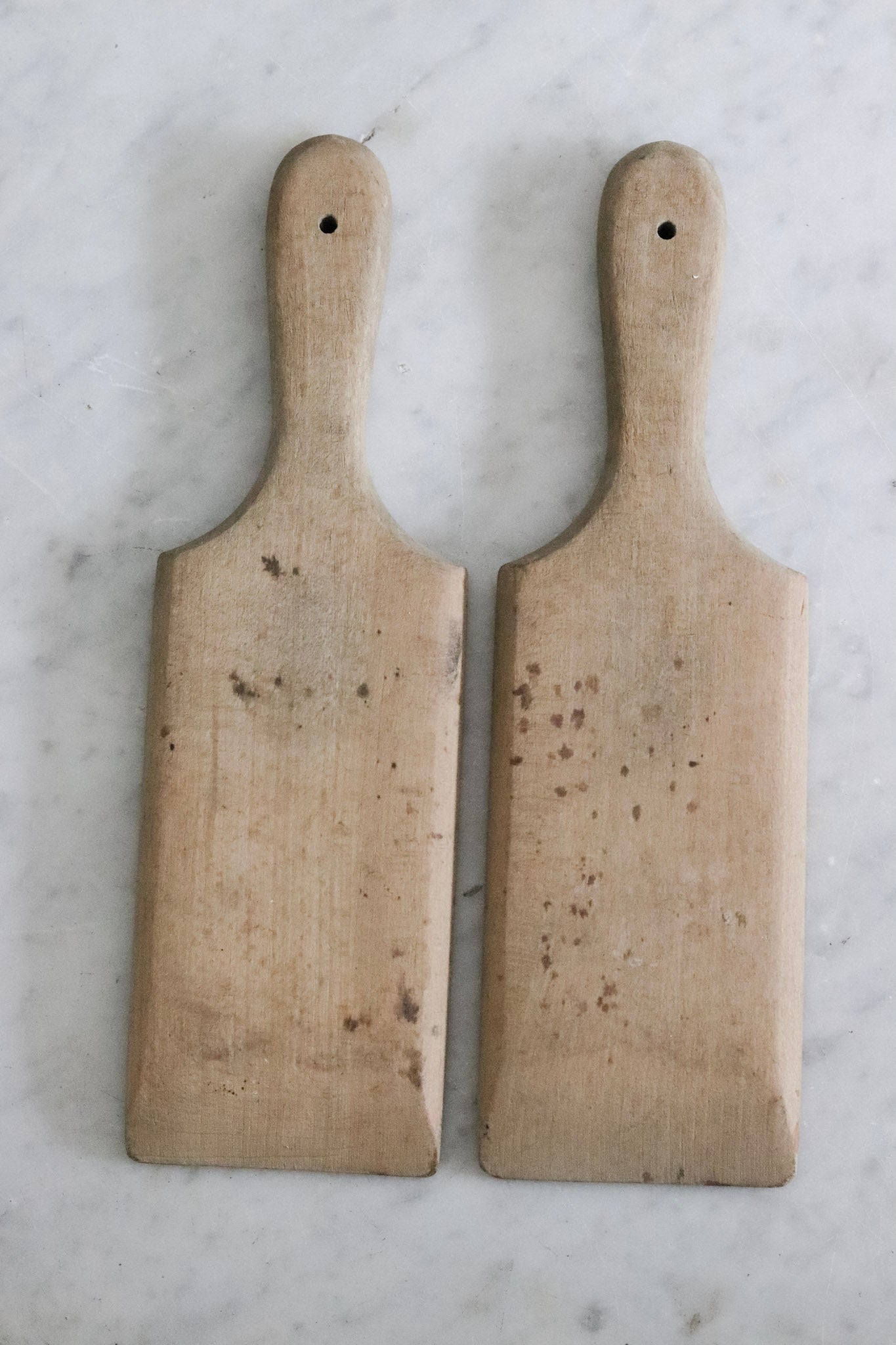 Pair of Vintage English Wooden Butter Pats