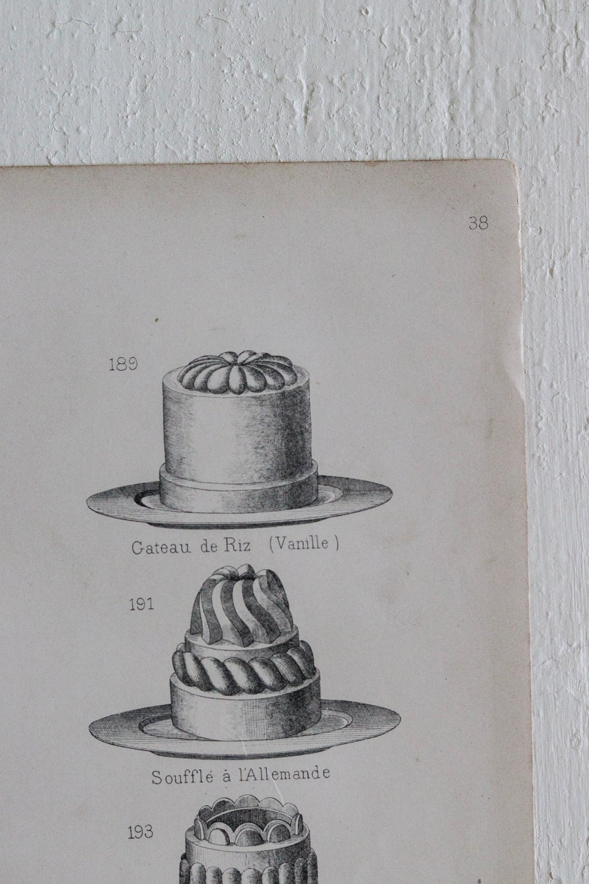 Antique French Dessert Engraving c.1880