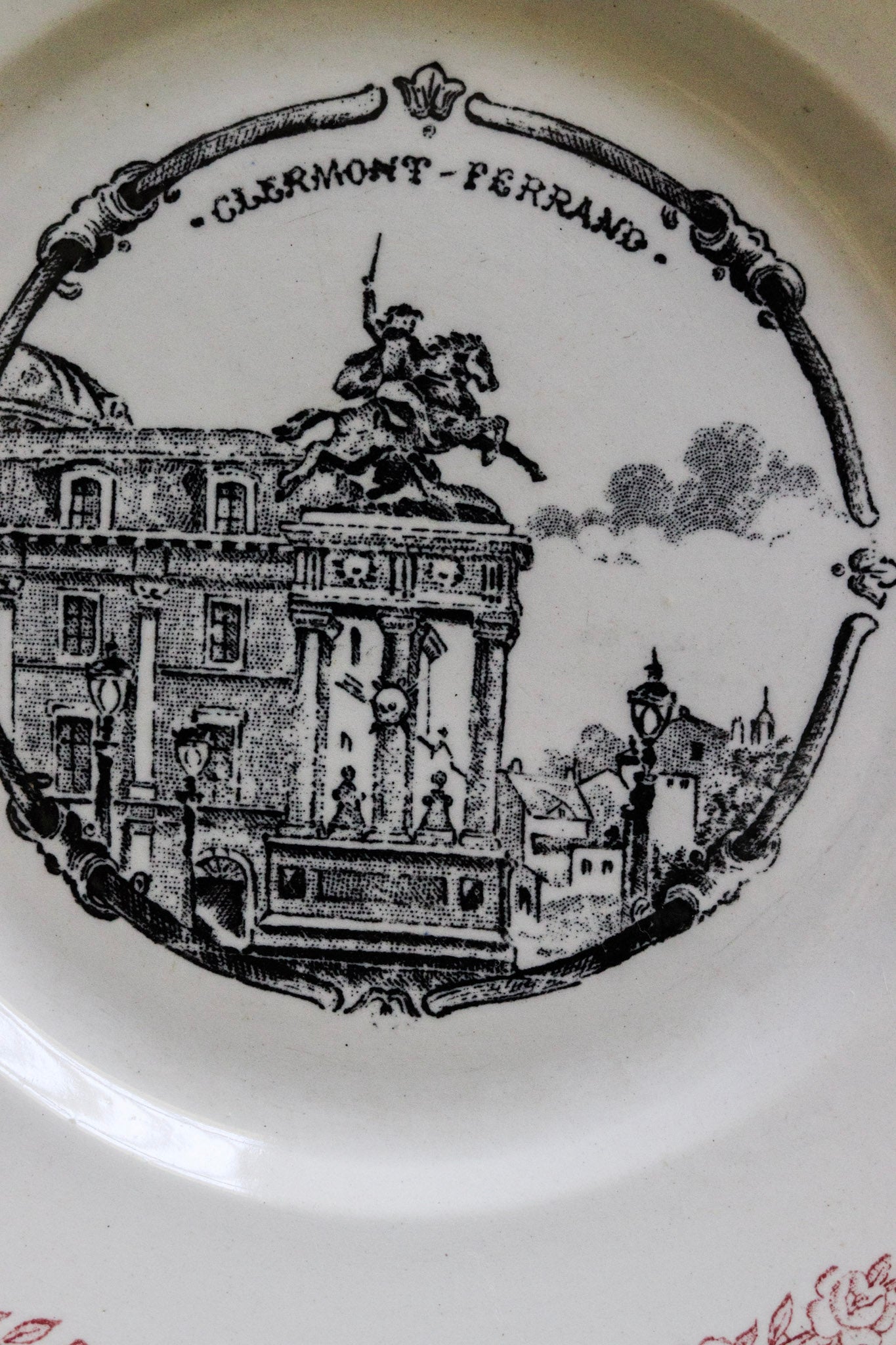 Antique French Transferware Plate  - Clermont-Ferrand