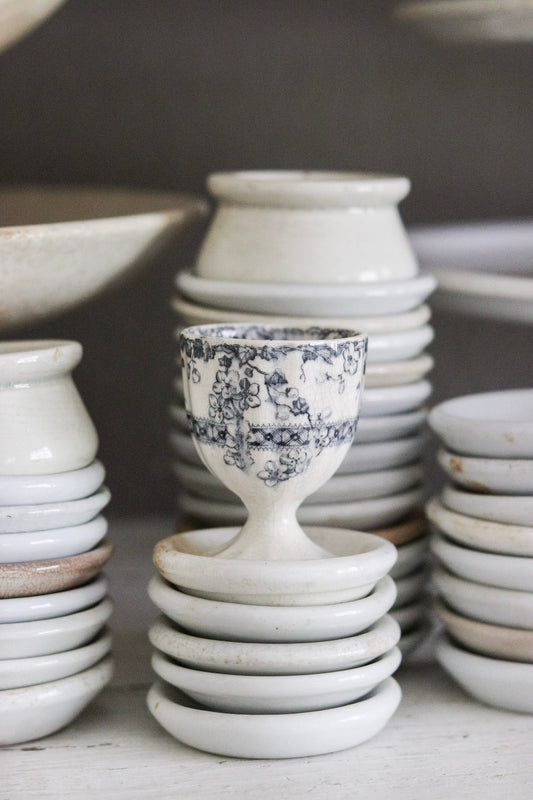 Antique French Transferware Egg Cup
