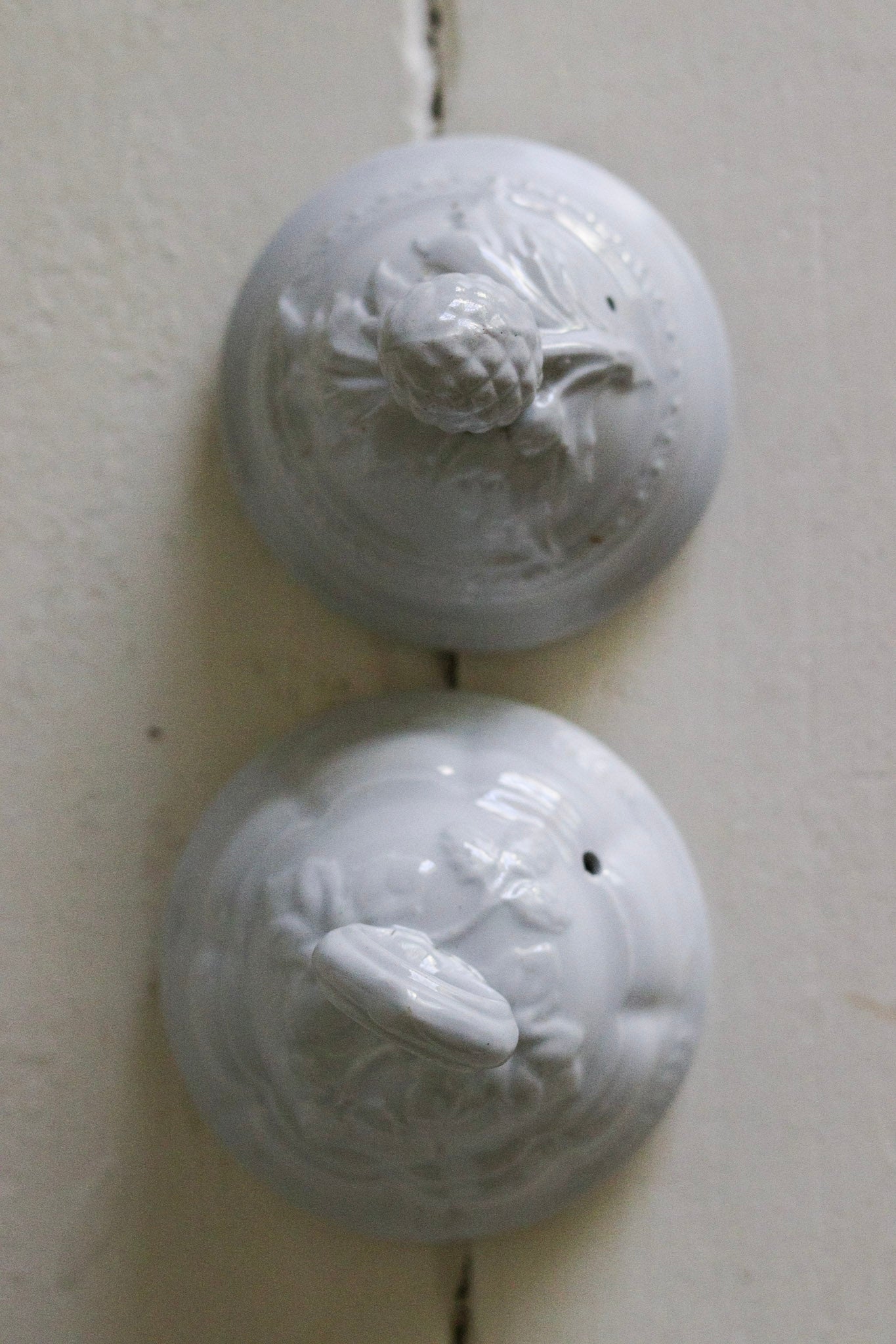 Pair of Ironstone Sugar Pot Lids