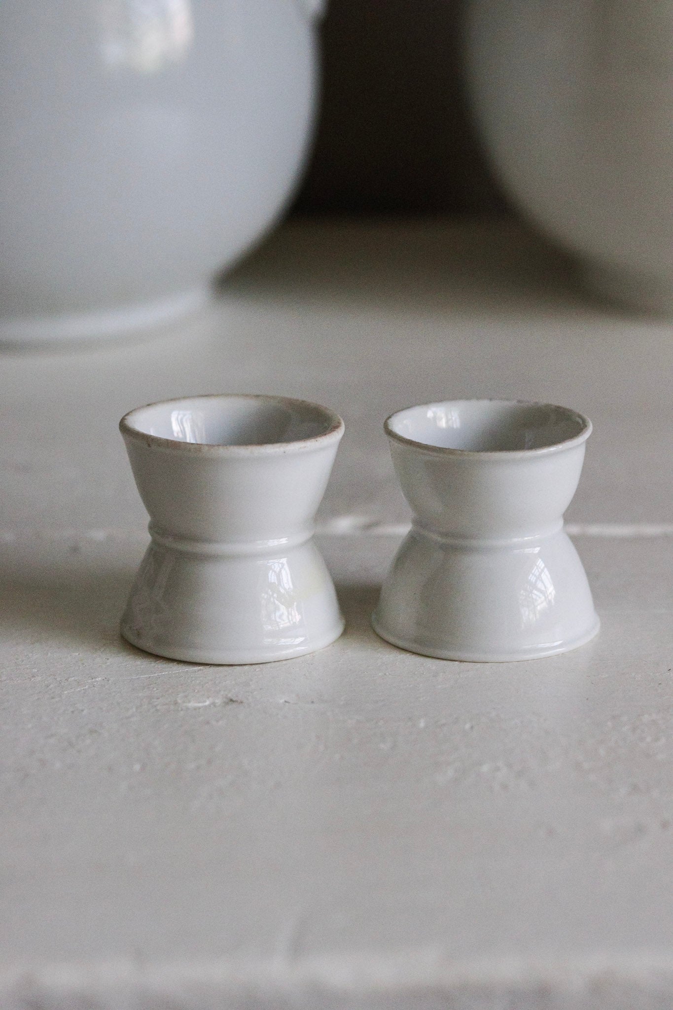 Pair of Vintage French Porcelain Egg Cups
